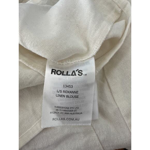 Rolla’s Roxanne L/S Linen Blend Top Square Neck Puff Sleeve XS Excellent - Picture 6 of 8